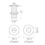 Imagen de Válvula lavatorio bronce cromado 7/8" t/plasti.