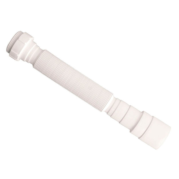 Imagen de Sifón plástico universal corrugado Blukit blanco