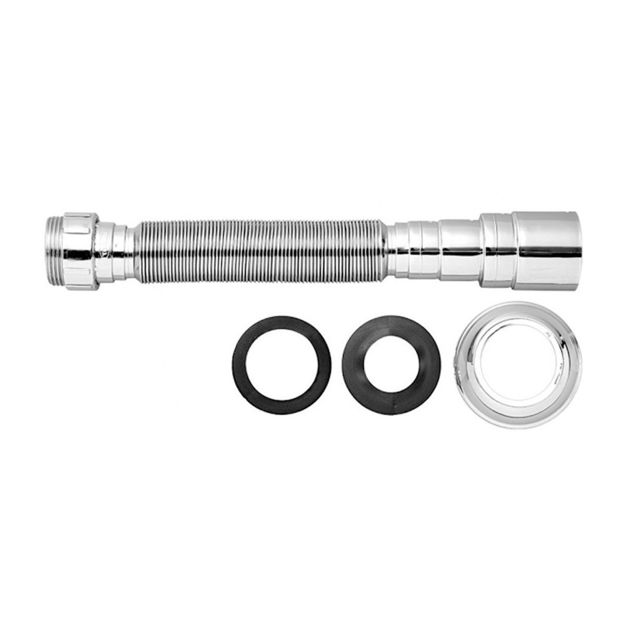 Imagen de Sifón cromado plástico universal Blukit corrugado