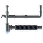 Imagen de Sifón botella doble con tuerca gris Inplast