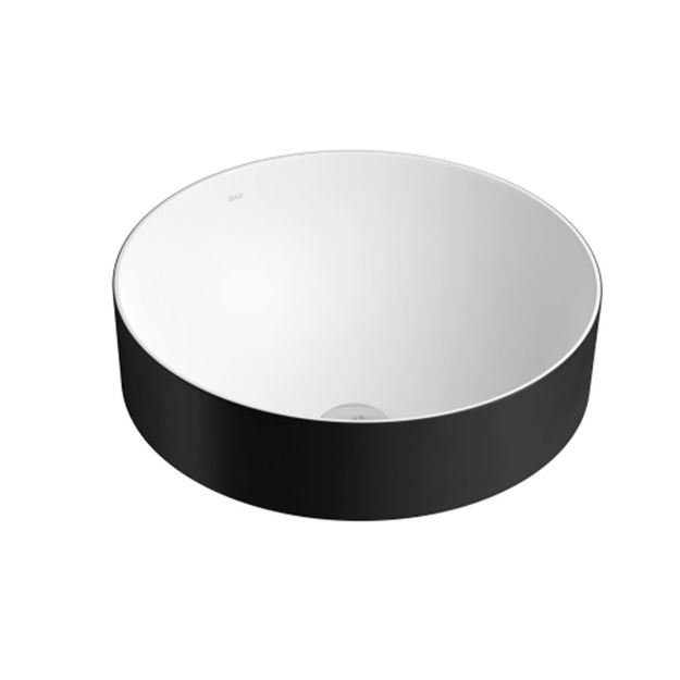 Imagen de Bacha de sobreponer redonda 40 cm bicolor negro mate Deca