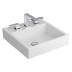 Imagen de Bacha de sobreponer cuadrada 41 cm c/mesa blanca Deca