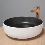 Imagen de Bacha De Apoyo Redonda 44 cm Bicolor Negra y Blanca Dmc