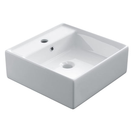 Imagen de Bacha de apoyo cuadrada 41 cm c/mesa Blanca Brillo DMC