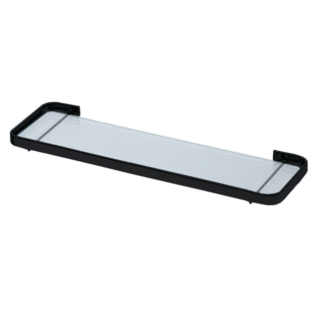 Imagen de ESTANTE DE BAÑO EN VIDRIO 11 X 38 CM NEGRO MATE