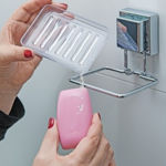 Imagen de JABONERA CON DEPOSITO VENTOSA CUADRADA