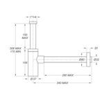 Imagen de Sifón botella lavatorio Inoxmater 1.1/4 NEGRO BONOMINI