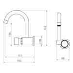 Imagen de Grifería de lavatorio temporizado alta de pared Decamatic Eco cromo Brillante