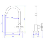 Imagen de Grifo unitario mesa lav. negro mate Duna Clasic Deca