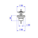 Imagen de Válvula de lavatorio bronce tapa cromada Deca
