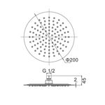 Imagen de Brazo con roseta Inox. 20 cm diámetro Facoflex