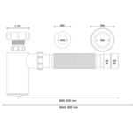 Imagen de Sifón botella trasera para lavatorio 7/8" x 40mm
