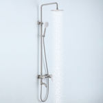 Imagen de Barral de ducha Monocomando Exterior con transferencia Milano Gris Satinado