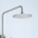 Imagen de Barral de ducha Monocomando Exterior con transferencia Milano Gris Satinado