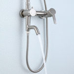 Imagen de Barral de ducha Monocomando Exterior con transferencia Milano Gris Satinado