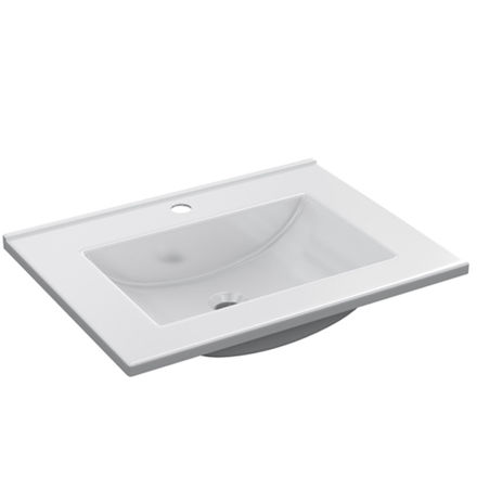 Imagen de Bacha de sobreponer rectangular 60 x 46 cm c/mesa blanca Dmc