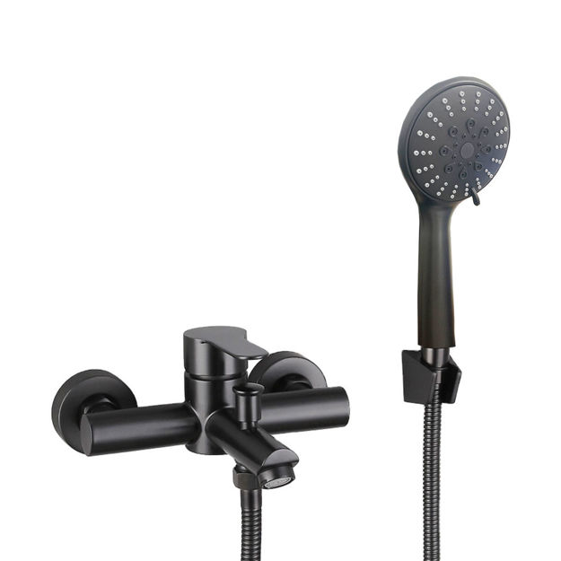 Imagen de Grifería de ducha Monocomando con transferencia Milano Slim negro mate