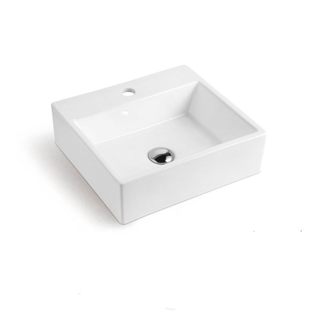 Imagen de Bacha de apoyo rectangular 33x29 cm c/mesa Blanca Brillo Dmc