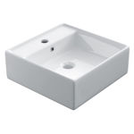 Imagen de Bacha de apoyo cuadrada 38 cm c/mesa Blanco Brillante Dmc