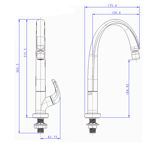 Imagen de Pico unitario cocina mesada BLANC Viqua