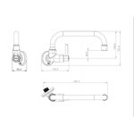 Imagen de Grifo pared blanco horizontal LAGUNE