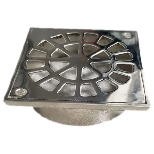 Imagen de Rejilla bronce cromada con base reja 10x10 cm