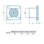 Imagen de Extractor de baño UC-10 std Black (100mm)
