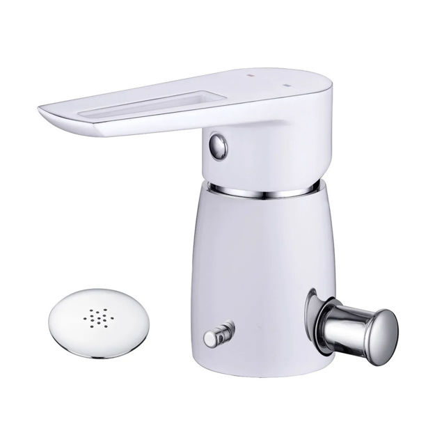 Imagen de Grifería de bidet Monocomando con transferencia Slam blanco cromado