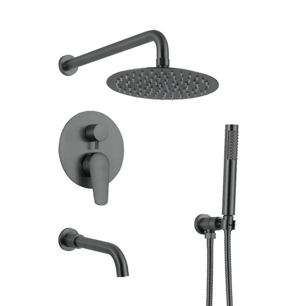 Imagen de Grifería de ducha Monocomando embutir con Transferencia Celtic Grafito