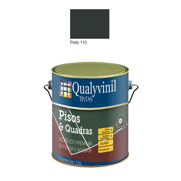 Imagen de Pintura para pisos negra 3,6 litros