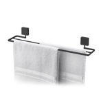 Imagen de TOALLERO DOBLE 45 CM NEGRO MATE