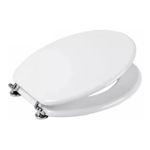 Imagen de Tapa inodoro blanca en MDF con herraje metálico