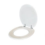 Imagen de Tapa inodoro blanca en MDF con herraje metálico