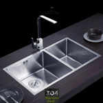 Imagen de Pileta de cocina DREAM pileta y media inox(304) 76x42x23 cm