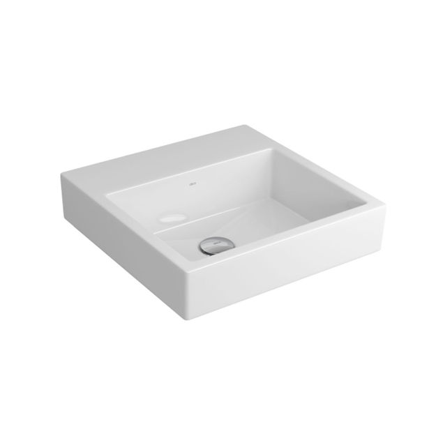 Imagen de Bacha de sobreponer cuadrada 41 cm c/mesa blanca Deca