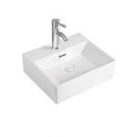 Imagen de Bacha de apoyo rectangular 40 x 35 cm c/mesa blanca Brillo DMC