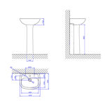 Imagen de Lavatorio y pedestal ASPEN negro