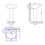 Imagen de Lavatorio y pedestal ASPEN/VOGUE Blanco Grande