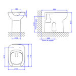 Imagen de Inodoro Conforto Vogue con abertura frontal blanco