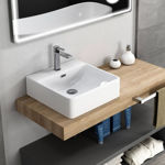 Imagen de Bacha de apoyo rectangular 40 x 35 cm c/mesa blanca Brillo DMC