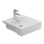 Imagen de Bacha de encastre cuadrada 42 cm c/mesa blanca brillante Dmc