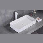 Imagen de Bacha de apoyo rectangular 61 x 35 cm blanca Brillante Dmc