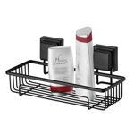 Imagen de ORGANIZADOR DE BAÑO CON VENTOSA NEGRO MATE