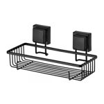Imagen de ORGANIZADOR DE BAÑO CON VENTOSA NEGRO MATE