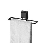 Imagen de TOALLERO CON VENTOSA CUADRADA NEGRO MATE