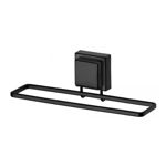 Imagen de TOALLERO CON VENTOSA CUADRADA NEGRO MATE