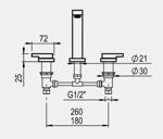 Imagen de Grifería de Lavatorio Bimando de mesada Block Plane Black