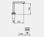 Imagen de Grifería de Lavatorio Bimando de mesada Block Plane Black