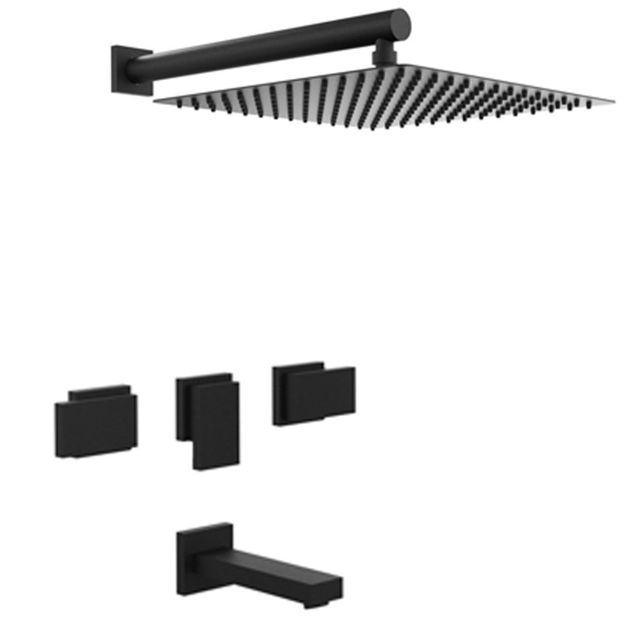 Imagen de Grifería de ducha bimando con transferencia de embutir Block Plane Black