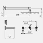 Imagen de Grifería de ducha bimando con transferencia de embutir Block Plane Black